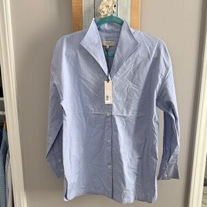 Martha v-neck Blue Dress Shirt